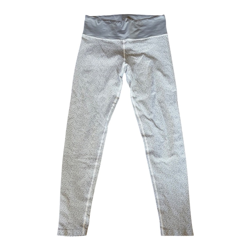 Athleta Flurry Base Tight Gray Herringbone Leggings Womens Large Athletic